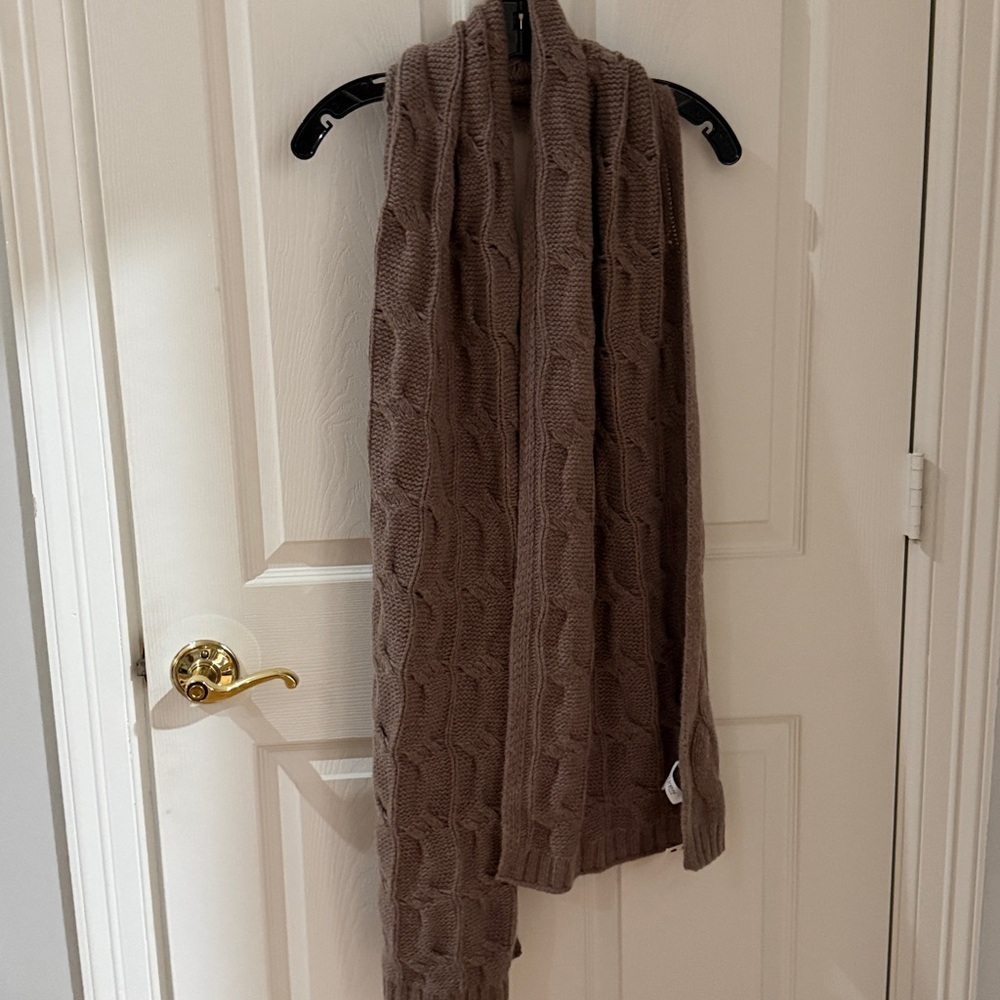 NWT Haven Warm Brown Knit 100% cashmere scarf - Picture 4 of 4